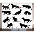 thumbnail image 1 of Ambesonne Cat Curtains 2 Panel Set, Red Ball Animal Pet Kittens, 108" x 96", Vermilion Black, 1 of 3