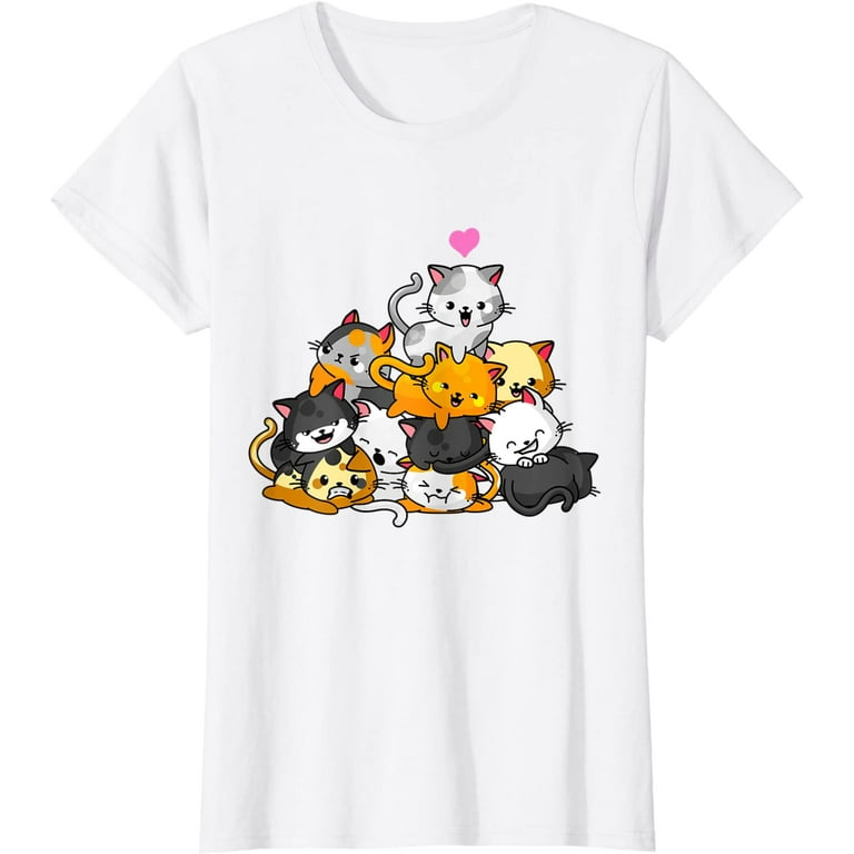 Cute Anime Girl And Kitty Cat Tee Shirt Cute Anime Girl And Kitty Cat Tee Shirt