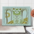 thumbnail image 1 of Cat Cutting Board, Exquisite Magic Cat with Ornaments Fantasy Forest Framework, Decorative Tempered Glass Cutting and Serving Board, Large Size, Multicolor, by Ambesonne, 1 of 5