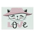 thumbnail image 1 of Cat Cutting Board, Feminine Kitten Face in a Girly Hat Love Typography, Decorative Tempered Glass Cutting and Serving Board, in 3 Sizes, by Ambesonne, 1 of 2