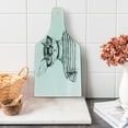 thumbnail image 1 of Cat Cutting Board, Hand Drawn Dressed up Hipster New Age Cat Fashion Urban Free Art Print, Decorative Tempered Glass Cutting and Serving Board, Wine Bottle Shape, Black White, by Ambesonne, 1 of 5