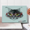 thumbnail image 1 of Cat Cutting Board, Wise Nerd Pet Glasses Judging the World Humor Digital Style Art Illustration, Decorative Tempered Glass Cutting and Serving Board, Large Size, Black White Red, by Ambesonne, 1 of 1