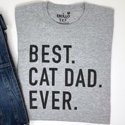Cat Dad Best Ever Cat Feline Kitten Owner Pet Lover Portrait T-Shirt