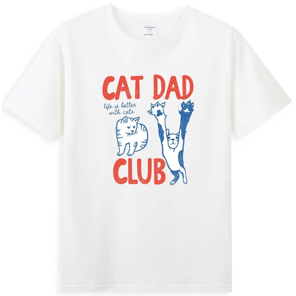 Cat Dad Club Life Is Better With Cats Funny Cats Graphic Men's T-Shirt Sizes S-4XL
