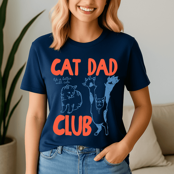 Cat Dad Club Shirt, Funny Cat Lover Pet, Parent Fathers Day Tee