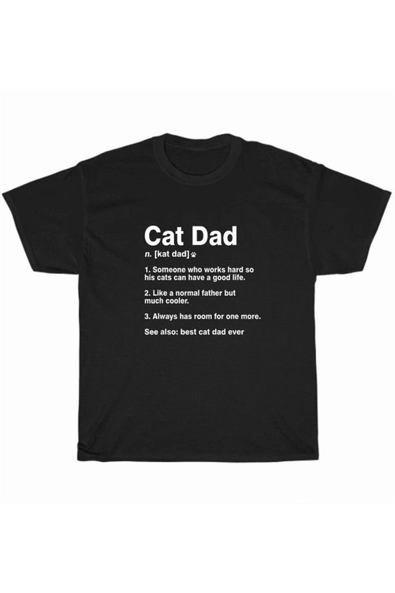 Cat Dad Definition Meaning Cats Kitten Lover Father T-Shirt Tee Gift New