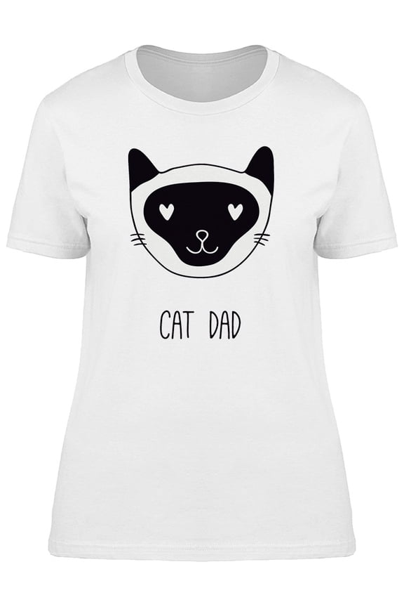 Cat Dad Hand Drawn Graphic T-Shirt Women -Image by Shutterstock, Female Small