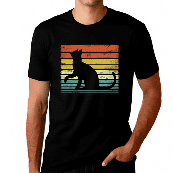 Cat Dad Shirt - Cat Shirts for Men - Cat Gifts for Men - Cat Dad Gifts - Cat Vintage Tees for Men Cat Shirt