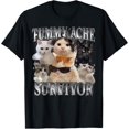 thumbnail image 1 of Cat Dad T Shirt Tummy Ache Survivor Cat Graphic Joke T-Shirt, 1 of 4