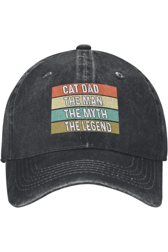 Cat Dad The Man The Myth The Legend Baseball Cap for Men Women Hat Adjustable Vintage Cotton Dad Caps