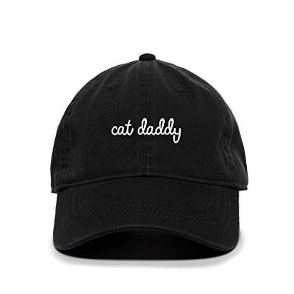 Cat Daddy Baseball Cap Embroidered Cotton Adjustable Dad Hat Black