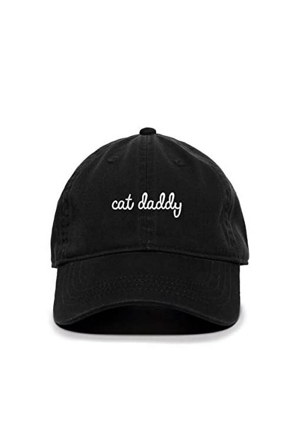 Cat Daddy Baseball Cap Embroidered Cotton Adjustable Dad Hat Black
