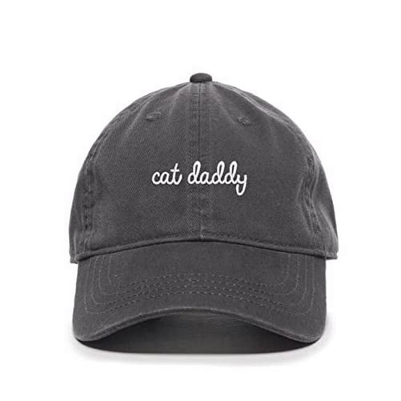 Cat Daddy Baseball Cap Embroidered Cotton Adjustable Dad Hat Charcoal