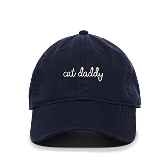 Cat Daddy Baseball Cap Embroidered Cotton Adjustable Dad Hat Navy