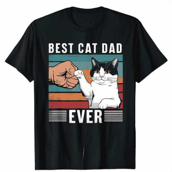 Cat Daddy Father's Day Cat Dad, Retro Best cat Dad Ever T-Shirt