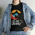 thumbnail image 1 of Cat Daddy Vintage 80s Style Cat Retro Sunglasses Distressed T-Shirt, 1 of 2