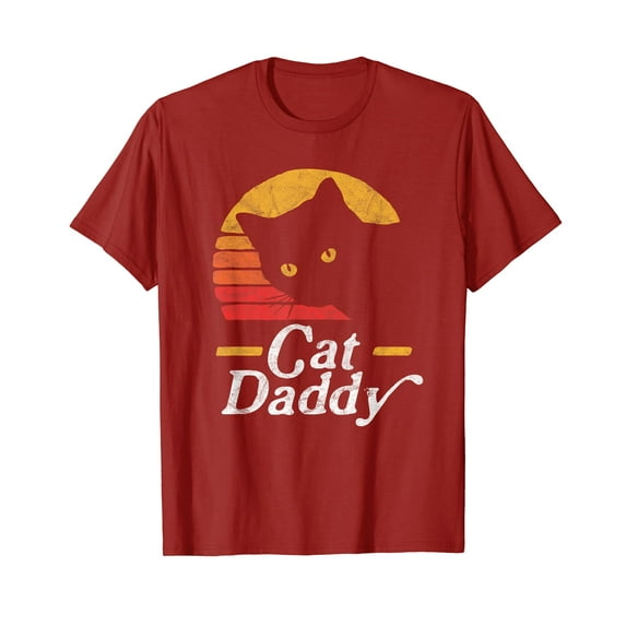 Cat Daddy Vintage Eighties Style Cat Retro Distressed T-Shirt Funny Cute Shirts Graphic Tee Lovers Cats