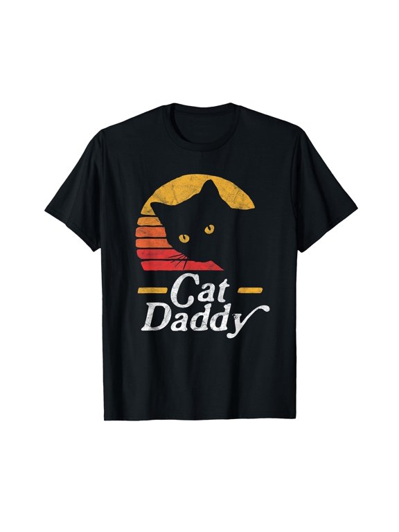 Cat Daddy Vintage Eighties Style Cat Retro Distressed T-Shirt