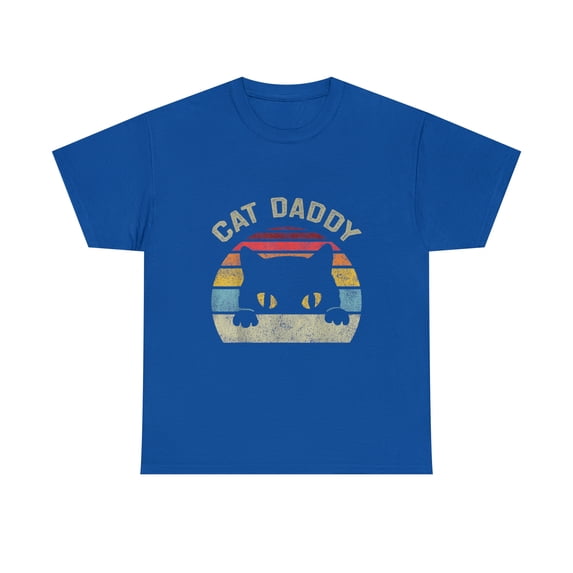 Cat Daddy Vintage Retro Black Cat Dad Fathers Day T-Shirt