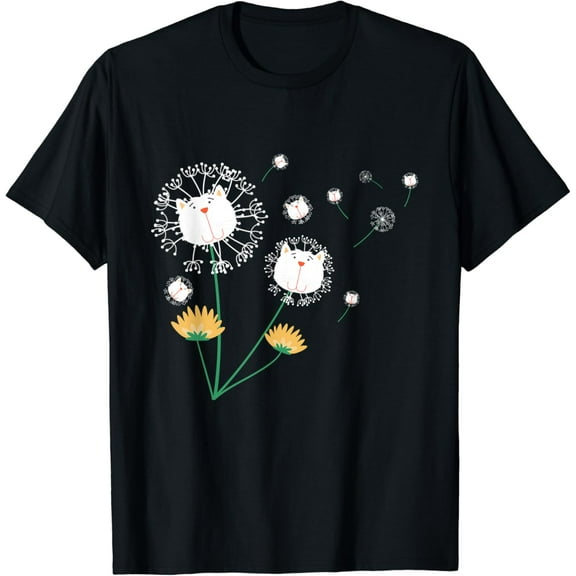 Cat Dandelion Flower Cat Lover I Cute Cat T-Shirt mens t shirt，black，women，funny，misfits，men，journey，t-shirt
