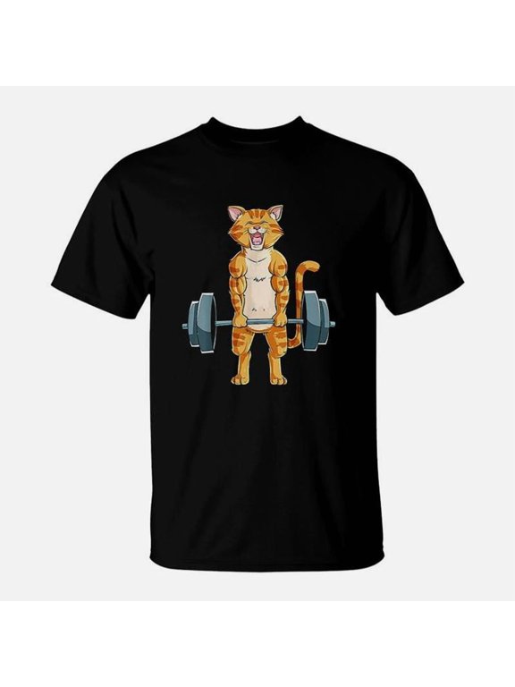 Cat Deadlift Powerlifting Gym Lifting Weights TShirt