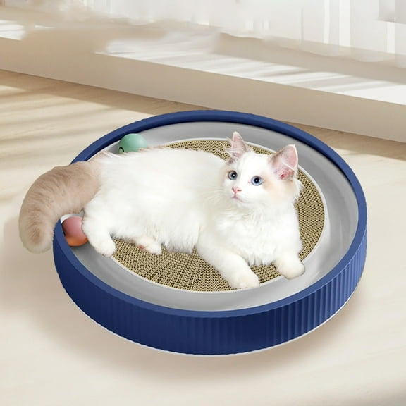 Coastal Pet Turbo Scratcher Cat Toy - Cardboard Cat Scratcher Pad with Cat Toy Ball Track and Catnip (Dark Blue)
