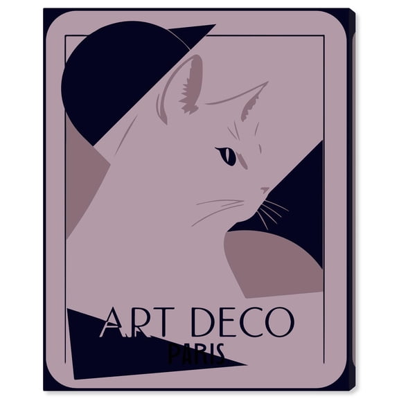 Cat Deco Canvas Modern Retro Poster by Art Remedy, Gallery Wrapped, 20 x 24