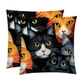 thumbnail image 1 of Cat Decorative Pillows Covers with Unique Patterns for Bed, Home Decor - Set of 2 Pillow Inserts - Available in 16x16, 18x18, 20x20 Inches for Various Occasions, 1 of 6