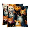 Cat Decorative Velvet Throw Pillow Covers for Chair Set of 2, Unique