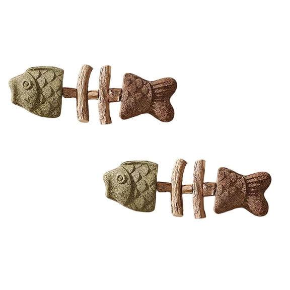 Cat Dental - Fix Cat Dental Health, Catnip Toys for Indoor Cats, Natural Fishbone Cats Dental Toy, Durable Feline Tooth Care Tool, Kitten Teeth Cleaning Care Sticks (Catnip) 2PCS-C