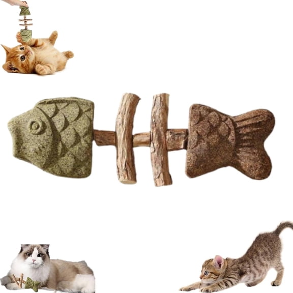 Cat Dental - Fix Cat Dental Health, Catnip Toys for Indoor Cats, Natural Fishbone Cats Dental Toy, Durable Feline Tooth Care Tool, Kitten Teeth Cleaning Care Sticks