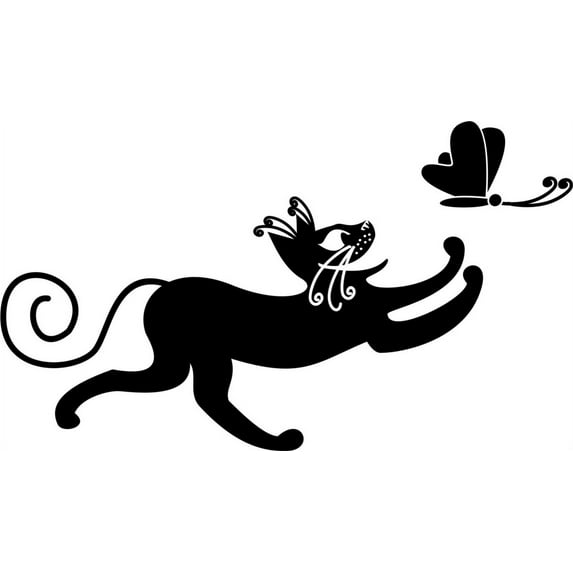 Cat Design Kids Boys Bed Room Picture Art Peel & Stick Vinyl Wall Decal Sticker 20 X 40 Inches