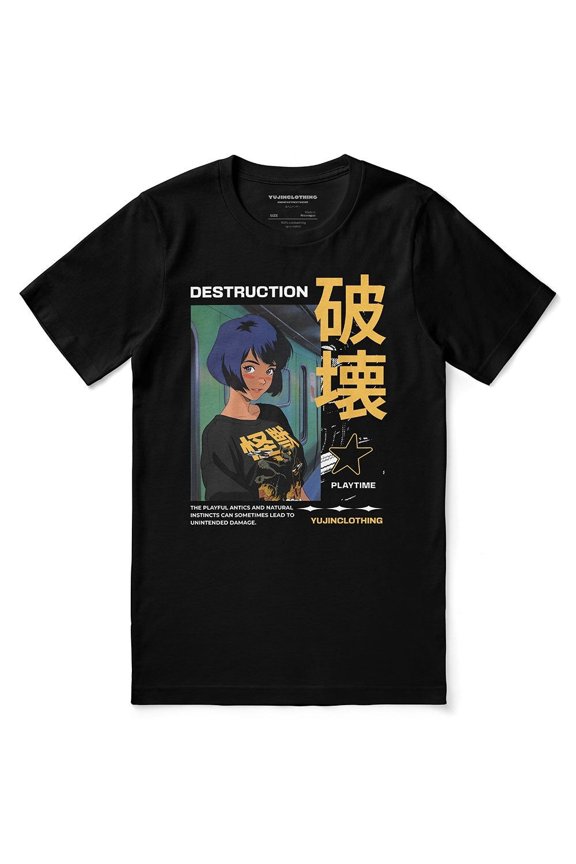 Cat Destroyer And Girl T-Shirt
