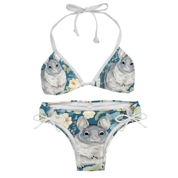 Cat Detachable Sponge Adjustable Strap Bikini Set Two-Pack Bikinis,Swimsuits,Beachwear