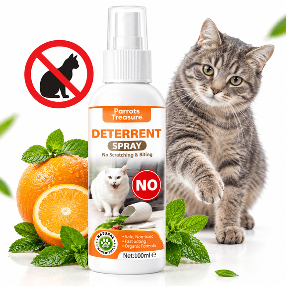 Cat Deterrent Spray, Cat Scratch Furniture Protector, Stop Chewing & Biting Behavior Training Aid for Indoor & Outdoor Use, Botanical Formula, 100ml