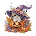 thumbnail image 1 of Cat Diamond Art Hanging Pendant Kits, Pumpkin Halloween Diamond Art Kits for Adults, 5D Special Shape Flowers Diamond Painting Gem Art for Home Garden Wall Decor, 1 of 7