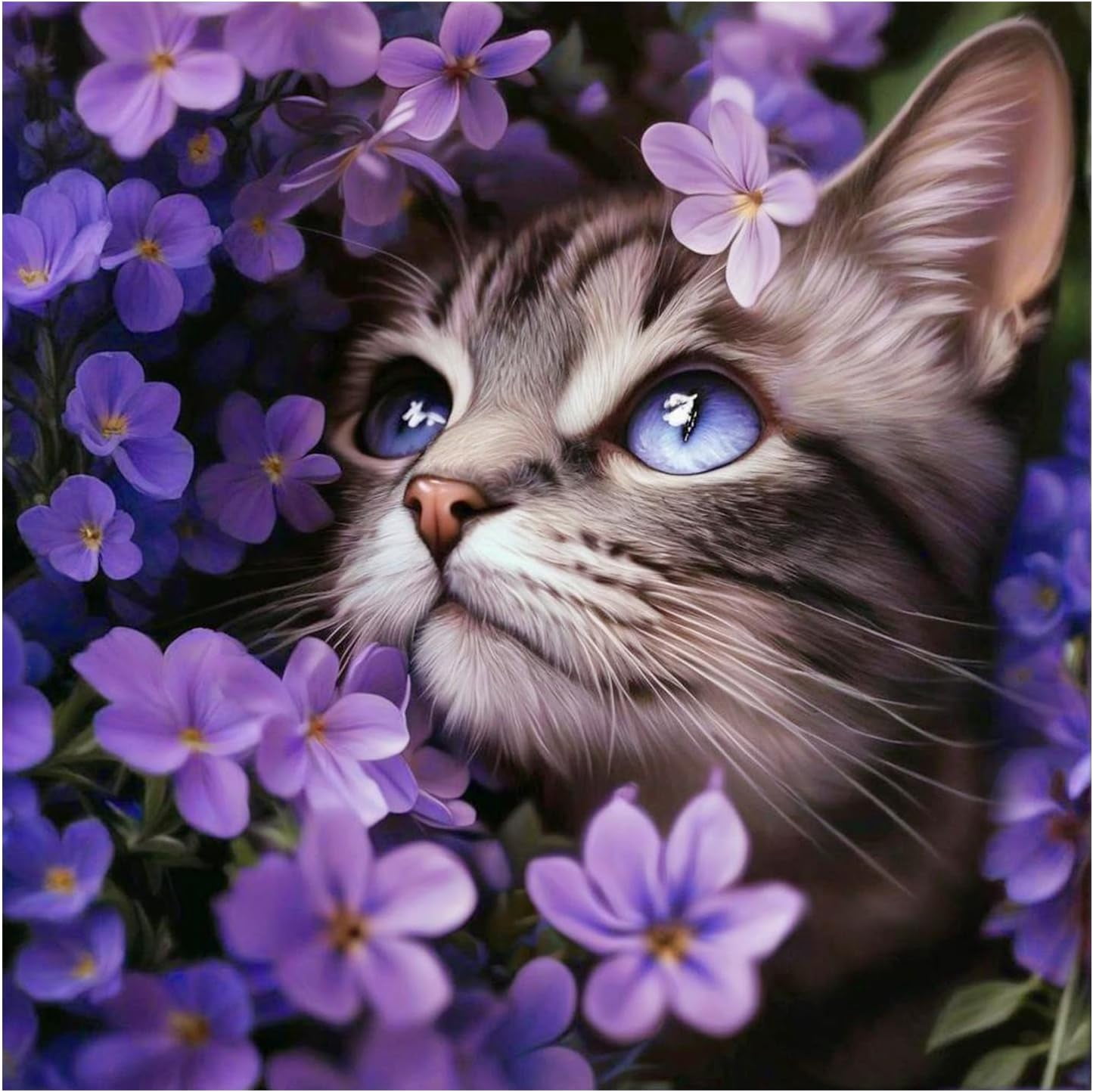 Cat Diamond Art Kits for Adults - 5D Full Drill Round Diamond Painting ...