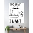 thumbnail image 1 of Cat - Ä° Do What Ä° Want - Design Poster Wall Art, Modern Wall Decor For Living Room Bedroom, 16x24 UNFRAMED, 1 of 3
