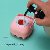 Cat Dog Bath Brush Scrubber - Silicone Bath Brush for Dogs Scrubber Brush Cat Grooming Brush Exfoliating Shampoo Massage Brush - Shower Brush Soft Bristle Hair Brush Dog Scrubber with Soap Dispenser