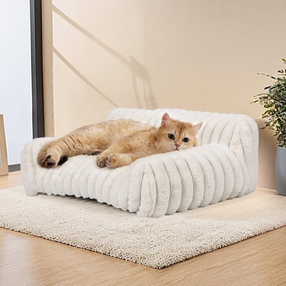 Cat Dog Bed Indoor with Removable Washable Cushion, Durable and Winter Warmth(Pink Rabbit)