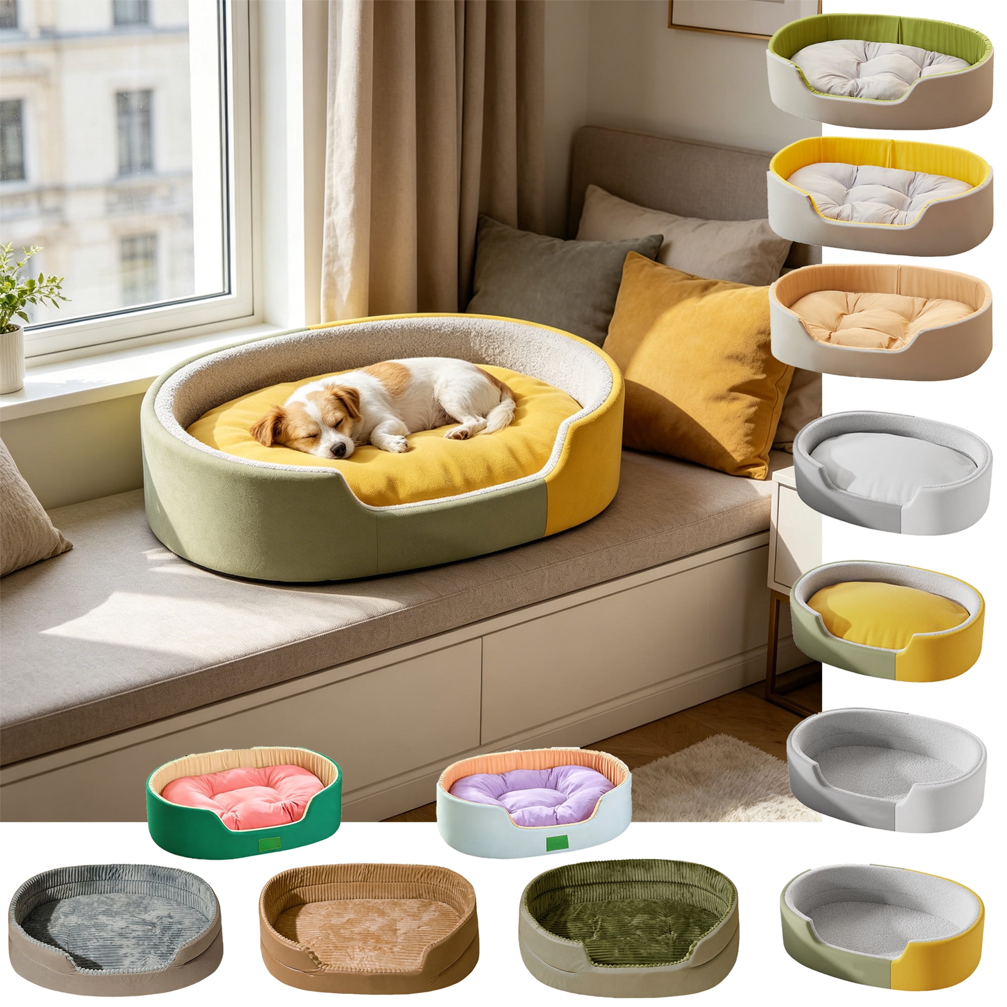 Cat Dog Beds for Indoor All Season Cats Pet Kennel Washable Cats Bed Dog Blanket with Removable Cover Bed Pad