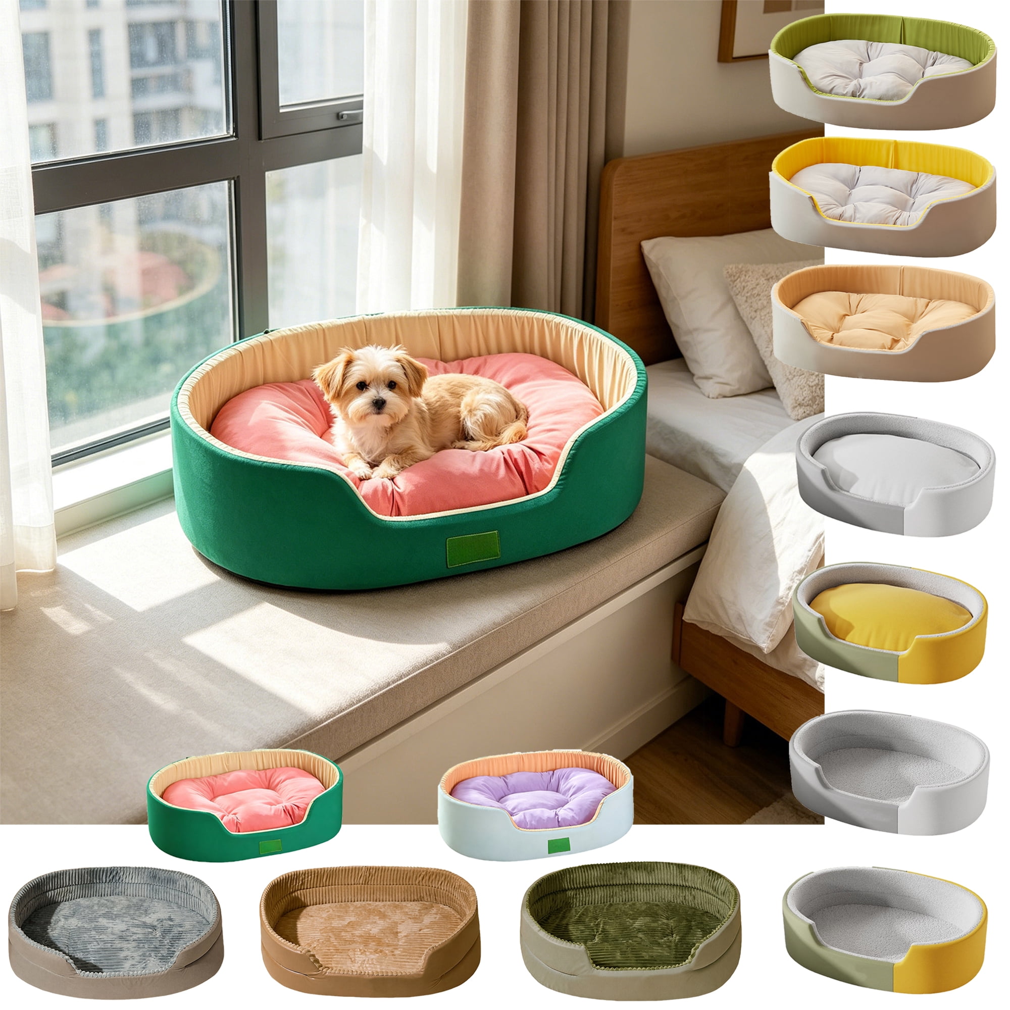 Cat Dog Beds for Indoor All Season Cats Pet Kennel Washable Cats Bed Dog Blanket with Removable Cover Bed Pad