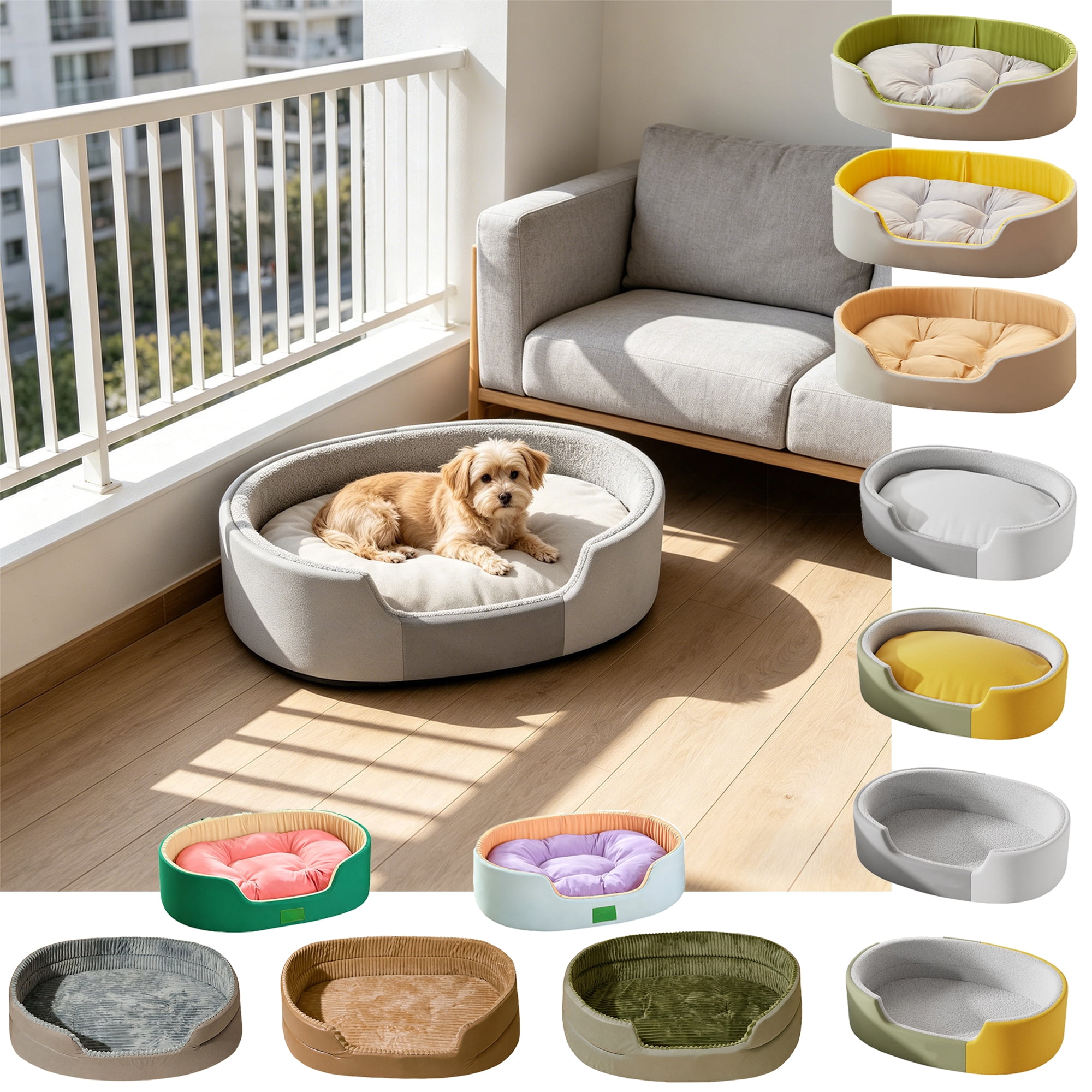Cat Dog Beds for Indoor All Season Cats Pet Kennel Washable Cats Bed Dog Blanket with Removable Cover Bed Pad