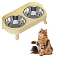 thumbnail image 1 of Cat Dog Bowl Compartment Stainless Steel Feeding and Hydration Station for Indoor Use with PP Base, 1 of 5