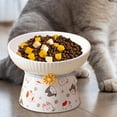 thumbnail image 1 of Cat Dog Bowl Raised Cat Dishes Large Capacity Portable Non Slip Water Bowl Water Pattern Tilted, 1 of 8