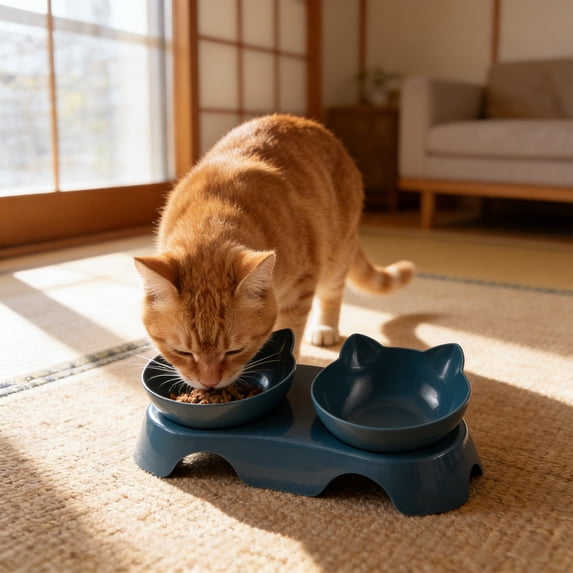 Cat and Dog Bowl Two in One with Water Dispenser Pet Food and Water Bowl Set Non-Slip Base Easy Clean Design for Pets Eating and Drinking Needs at Home