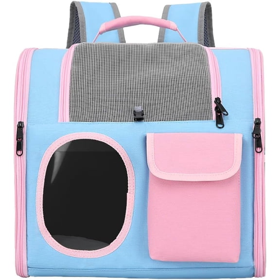 Cat Dog Carrier Backpacks,Pet Backpack Carrier, Bubble Backpack Pet Carriers with Breathable Mesh for Cats Small Dogs Puppies Animals for Travel, Hiking, Camping or Outdoor Use (Pink)