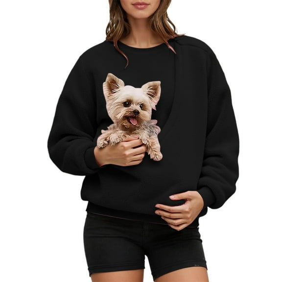 Cat Dog Carrier Sweatshirt Big Pet Pouch Sweatshirt Puppy Kitten Holder Carrier Pullover Top Kangaroo Unisex Pullover Tops