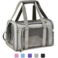 thumbnail image 1 of Cat, Dog Carrier for Small Medium Cats Puppies up to 15 Lbs, TSA Airline Approved Carrier Soft Sided, Collapsible Travel Puppy Carrier - Grey, 1 of 17
