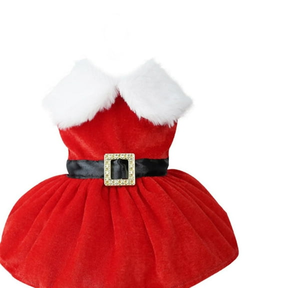 Cat Dog Christmas Outfit Santa Claus Velvet Dog Xmas Outfit Soft Breathable Warm Red Clothing Dog Cat Costume Funny Dress Pet Party Clothing (L)